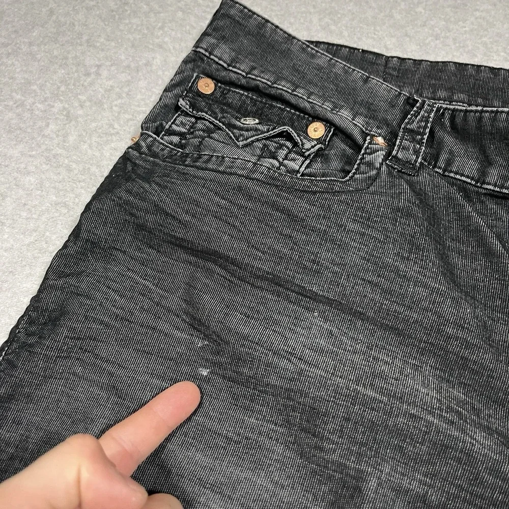 True Religion Pants Mens 38x32 Black Ricky Corduroy Cotton Blend Dark Y2K Stretc